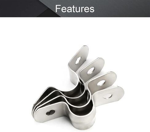 MroMax 20Pcs Rigid Pipe Strap 0.2" Tension Tube Clip Clamp 6.8 Grade 304 Stainless Steel Rigid Pipe Straps with 2 Holes Tube U Bracket Clamp Hanger 5mm Pipe Clamp Silver Tone in Kuwait