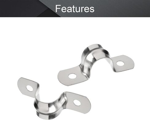 MroMax 20Pcs Rigid Pipe Strap 0.2" Tension Tube Clip Clamp 6.8 Grade 304 Stainless Steel Rigid Pipe Straps with 2 Holes Tube U Bracket Clamp Hanger 5mm Pipe Clamp Silver Tone in Kuwait