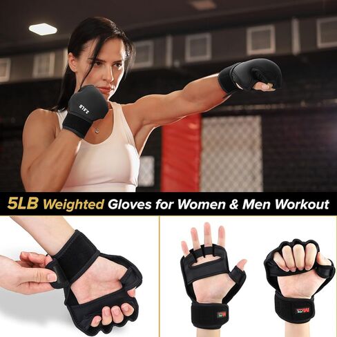 Weighted Hand Gloves 5lb(2.5lb Each), Soft Iron Fitness Gloves, Washable, for Gym Boxing Swimming Strength Training in Kuwait