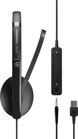 EPOS | Sennheiser ADAPT 135 USB II (1000914) - Wired, Single-Sided Headset - 3.5mm Jack and USB Connectivity - UC Optimized - Superior Sound - Enhanced Comfort - Call Control - Black in Saudi Arabia