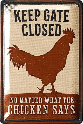 Funny Chicken Coop Signs for outside, Beware of Chicken, Chickens Decor for Coop & Outdoor, Chicken Lover Gifts, Metal Chicken Signs, Chicken Coop Decorations 12x8" in Saudi Arabia