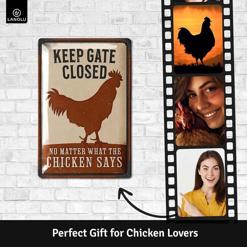 Funny Chicken Coop Signs for outside, Beware of Chicken, Chickens Decor for Coop & Outdoor, Chicken Lover Gifts, Metal Chicken Signs, Chicken Coop Decorations 12x8" in Saudi Arabia