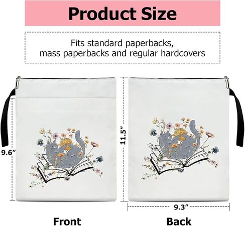 Easily Distracted by Cats and Books Book Sleeve, Book Sleeve With Zipper, Book Pouch Book Cover Kindle Protector Sleeve, Book Sleeve for Book Lovers Gifts for Women Teen Librarian Bookworm Bookish /12 in Saudi Arabia