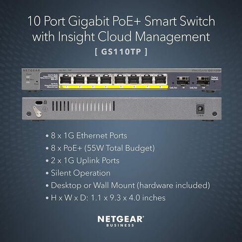 NETGEAR 26-Port PoE Gigabit Ethernet Smart Switch (GS724TPP) - Managed, Optional Insight Cloud Management, 24 x PoE+ @ 380W, 2 x 1G SFP, Desktop or Rackmount, and Limited Lifetime Protection in Saudi Arabia