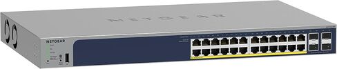 NETGEAR 26-Port PoE Gigabit Ethernet Smart Switch (GS724TPP) - Managed, Optional Insight Cloud Management, 24 x PoE+ @ 380W, 2 x 1G SFP, Desktop or Rackmount, and Limited Lifetime Protection in Saudi Arabia