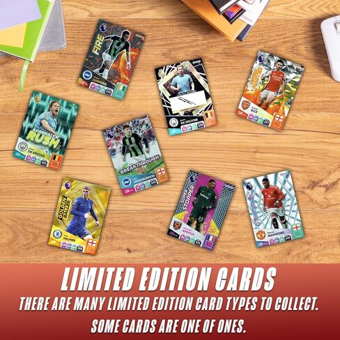 Panini Adrenalyn XL Premier League Soccer Trading Cards 2024-2025, Random Mega Tin, 6 Extra Packs & 100 Card Protector Sleeves in Kuwait