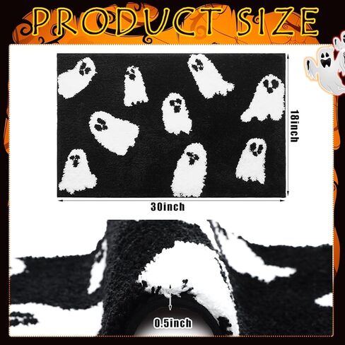 سجادة حمام شبح الهالوين، سجادة حمام لطيفة مخيفة للهالوين، سجادة حمام غير قابلة للانزلاق للهالوين، سجادة حمام ناعمة قابلة للغسل، هدية قوطية، سجادة الهالوين اللطيفة للحمام، غرفة النوم، ديكور المنزل in Kuwait