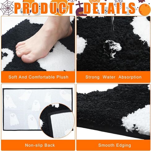 سجادة حمام شبح الهالوين، سجادة حمام لطيفة مخيفة للهالوين، سجادة حمام غير قابلة للانزلاق للهالوين، سجادة حمام ناعمة قابلة للغسل، هدية قوطية، سجادة الهالوين اللطيفة للحمام، غرفة النوم، ديكور المنزل in Kuwait