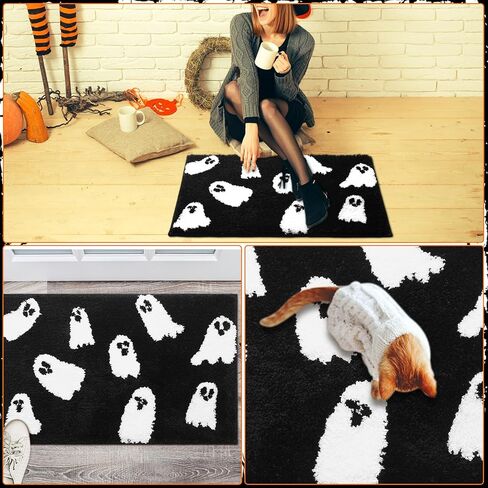 سجادة حمام شبح الهالوين، سجادة حمام لطيفة مخيفة للهالوين، سجادة حمام غير قابلة للانزلاق للهالوين، سجادة حمام ناعمة قابلة للغسل، هدية قوطية، سجادة الهالوين اللطيفة للحمام، غرفة النوم، ديكور المنزل in Kuwait