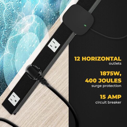 9 Outlets 3 Feet Power Cord 3 Feet Body Opentron OT3093 Heavy Duty Metal Surge Protector Power Strip with Mounting Parts - FREE End Caps for Shipping Protection Only in Saudi Arabia