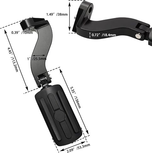 طقم مسند قدم الركاب من FOVPLUE، مسند للقدمين + أوتاد للركاب لتركيب Harley 1993-2024 Touring Road Glide FLT، Electra Glide FLHT، FLHS، Road King FLHR، نماذج Street Glide، أسود لامع in Kuwait