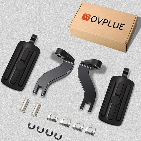 طقم مسند قدم الركاب من FOVPLUE، مسند للقدمين + أوتاد للركاب لتركيب Harley 1993-2024 Touring Road Glide FLT، Electra Glide FLHT، FLHS، Road King FLHR، نماذج Street Glide، أسود لامع in Kuwait