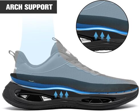 أحذية LARNMERN ذات مقدمة فولاذية واسعة للرجال أحذية رياضية للعمل خفيفة الوزن وآمنة ومريحة، أحذية تنس غير قابلة للتدمير وقابلة للتنفس (11.5 للرجال، أسود) in Kuwait