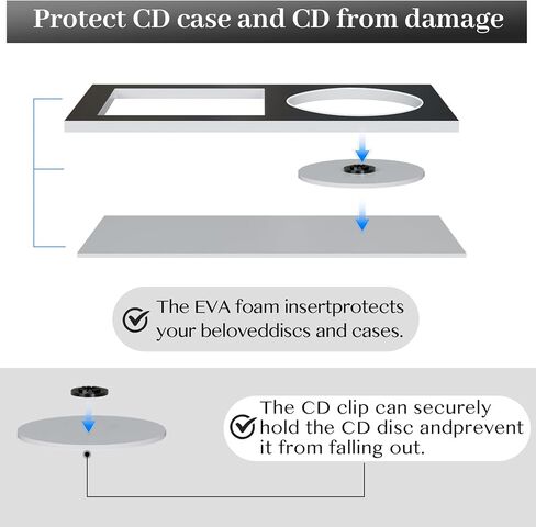 7.5"x14" CD Display Frame for CD Cases and Discs, Wooden Frame with Black Flocked Fabric, Signed CD Display Frame Case, Record Album Display Wall Mount, CD Music Frame, Home Decor in Kuwait