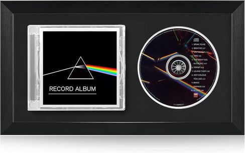 7.5"x14" CD Display Frame for CD Cases and Discs, Wooden Frame with Black Flocked Fabric, Signed CD Display Frame Case, Record Album Display Wall Mount, CD Music Frame, Home Decor in Kuwait