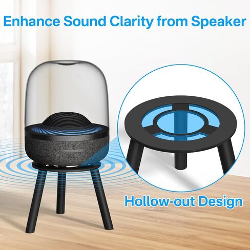 حامل مكبر صوت مكتبي معدني لـ Harman Kardon Aura Studio 3، Aura Studio 4، SoundSticks 4 حامل مكبر صوت - حامل مكبر صوت سطح المكتب لـ Harman Kardon للصوت المحيطي سهل التركيب، أسود in Kuwait
