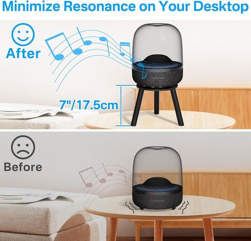 حامل مكبر صوت مكتبي معدني لـ Harman Kardon Aura Studio 3، Aura Studio 4، SoundSticks 4 حامل مكبر صوت - حامل مكبر صوت سطح المكتب لـ Harman Kardon للصوت المحيطي سهل التركيب، أسود in Kuwait