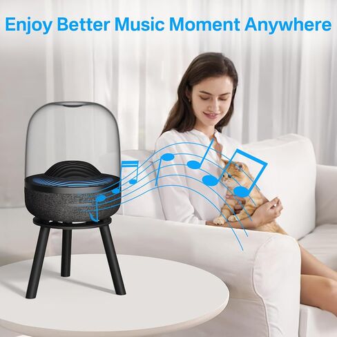 حامل مكبر صوت مكتبي معدني لـ Harman Kardon Aura Studio 3، Aura Studio 4، SoundSticks 4 حامل مكبر صوت - حامل مكبر صوت سطح المكتب لـ Harman Kardon للصوت المحيطي سهل التركيب، أسود in Kuwait