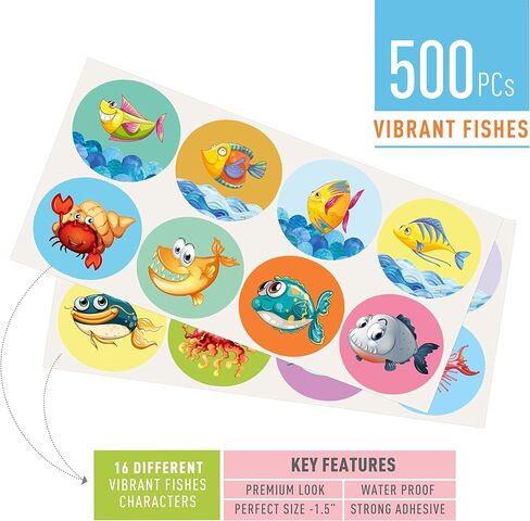 easykart labels 500 PCs Motivational Sticker, 16 Designs Cartoon Birds Reward Encouragement Stickers for Kids, Party Decoration Sticker for School Classroom (1.5 Inch Round) in Saudi Arabia