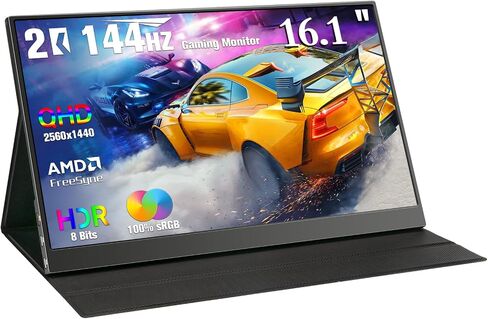 2.5K Portable Monitor 17.3 Inch 2560x1440 100% Adobe sRGB IPS HDR USB-C Second Laptop Monitor HDMI Computer Display Gaming Monitor Travel Monitor for Laptop PC Mac Phone PS4 Xbox Switch in Saudi Arabia