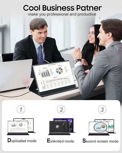 2.5K Portable Monitor 17.3 Inch 2560x1440 100% Adobe sRGB IPS HDR USB-C Second Laptop Monitor HDMI Computer Display Gaming Monitor Travel Monitor for Laptop PC Mac Phone PS4 Xbox Switch in Saudi Arabia