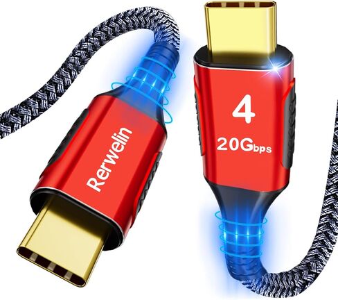 3 FT for Thunderbolt 4 Cable 240W, 40Gbps USB 4 Cable with PD 3.1, 8K@60Hz, 4K@144Hz USB C Cable for iPhone 15 Pro/15 Pro Max, Thunderbolt 3, Docking, eGPU, SSD, Surface Pro, MacBook Pro in Saudi Arabia