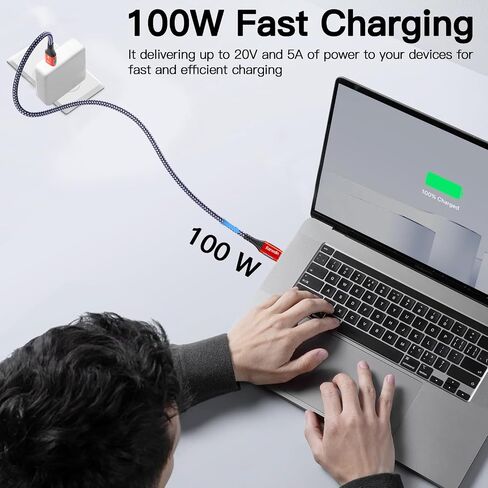 3 FT for Thunderbolt 4 Cable 240W, 40Gbps USB 4 Cable with PD 3.1, 8K@60Hz, 4K@144Hz USB C Cable for iPhone 15 Pro/15 Pro Max, Thunderbolt 3, Docking, eGPU, SSD, Surface Pro, MacBook Pro in Saudi Arabia