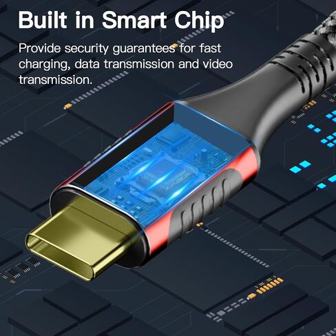 3 FT for Thunderbolt 4 Cable 240W, 40Gbps USB 4 Cable with PD 3.1, 8K@60Hz, 4K@144Hz USB C Cable for iPhone 15 Pro/15 Pro Max, Thunderbolt 3, Docking, eGPU, SSD, Surface Pro, MacBook Pro in Saudi Arabia