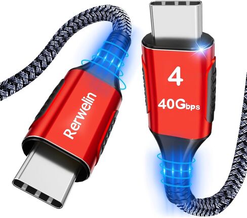 3 FT for Thunderbolt 4 Cable 240W, 40Gbps USB 4 Cable with PD 3.1, 8K@60Hz, 4K@144Hz USB C Cable for iPhone 15 Pro/15 Pro Max, Thunderbolt 3, Docking, eGPU, SSD, Surface Pro, MacBook Pro in Saudi Arabia