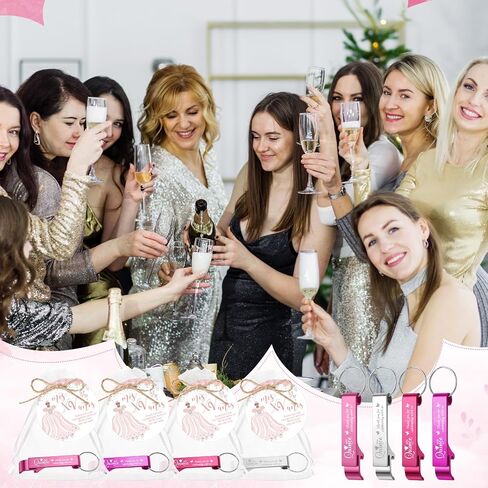 96 Set 15th Quinceañera Birthday Party Favors Includes Keychain Bottle Opener Favor Thank You Tags Organza Bags with Flax Rope for Guests Adults Wedding Anniversary Souvenirs Decor in Saudi Arabia