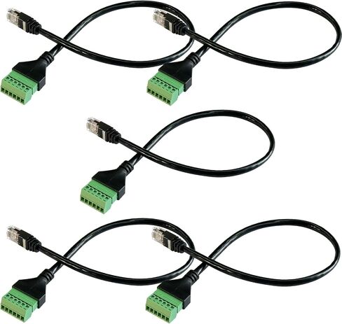 2Pcs RJ11 Male to 6 Pins Screw Terminal Block Adapter for Cat3 Telephone Handset Cords Extender Cable, RJ12 6P6C to 6pin Terminal Extension Cable in Saudi Arabia