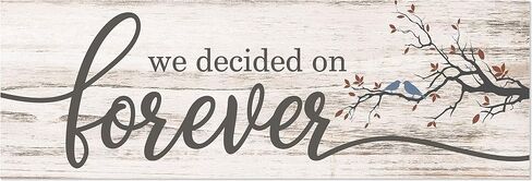 We Decided On Forever Wood Rustic Style Wall Décor Sign 6x18 in Saudi Arabia