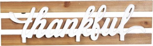 Rustic Thankful Signs for Home Decor 16 Inches, Hanging Wooden Craft Give Thanks Sign for Wall Decor Living Room, Handmade Farmhouse Thankful Grateful Blessed Sign for Bedroom Kitchen in Saudi Arabia