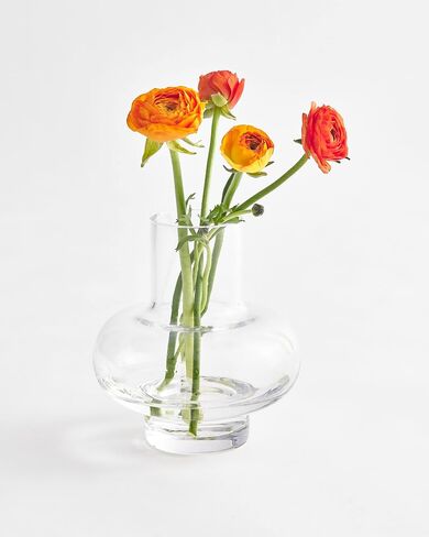MARIMEKKO Clear Glass Flower Vase — Upgrade Your Home Decor with Our Modern Vases for Centerpieces — Perfect Small Glass Vases for Flowers (4" L x 4" W) in Saudi Arabia