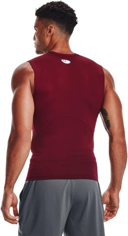 تي شيرت رجالي من Under Armour Armour HeatGear Compression بدون أكمام، (475) Carolina Blue / / White، 4X-Large in Kuwait