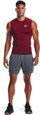 تي شيرت رجالي من Under Armour Armour HeatGear Compression بدون أكمام، (475) Carolina Blue / / White، 4X-Large in Kuwait