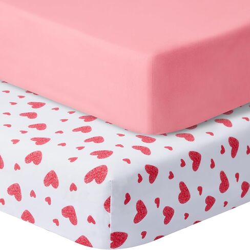 Baby Crib Sheets for Boys Girls, 2 Pack Fitted Crib Sheet for Standard Crib and Toddler Mattress, Soft Microfiber Baby Sheet 52x28x8in. (Green Leaf & Clouds) in Saudi Arabia