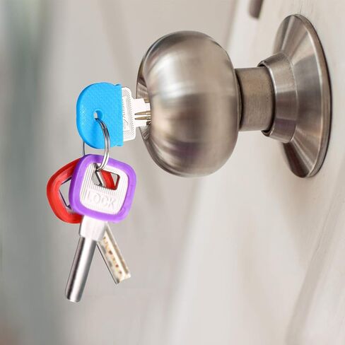 Blulu 80 Pieces Key Color Covers Key Caps Tags Covers Set Plastic Key Identifier Rings Key Toppers for Keys Organization House Key, 2 Styles (Macaron Color, Semicircular) in Saudi Arabia