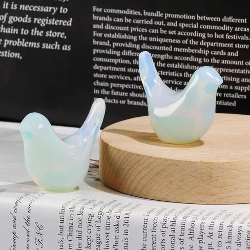 Opalite Bird Crystals Figurine Little Bird Decor Healing Stone Small Animal Statues Gift Polished Carved Gemstones Sculpture Office Home Desk Natural Contemporary Decor in Saudi Arabia