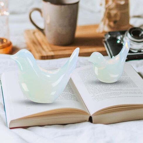 Opalite Bird Crystals Figurine Little Bird Decor Healing Stone Small Animal Statues Gift Polished Carved Gemstones Sculpture Office Home Desk Natural Contemporary Decor in Saudi Arabia