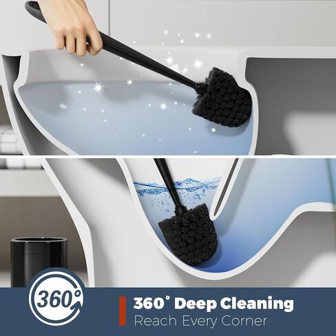 Toilet Brush, 3 Pack Toilet Brush and Holder Set Bathroom Accessories, Toilet Bowl Brush and Holder with 3 Crevice Brush for Bathroom, Toilet Scrubber Brush (White) in Saudi Arabia