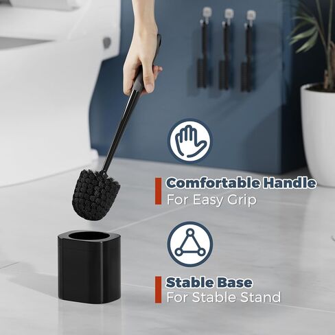 Toilet Brush, 3 Pack Toilet Brush and Holder Set Bathroom Accessories, Toilet Bowl Brush and Holder with 3 Crevice Brush for Bathroom, Toilet Scrubber Brush (White) in Saudi Arabia
