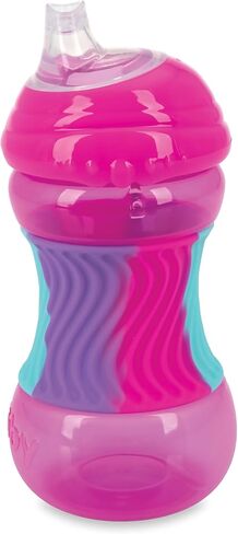 Nuby No Spill Sili Bands 10oz Soft Spout Cup with Textured Easy Grip Silicone Band - Aqua in Saudi Arabia