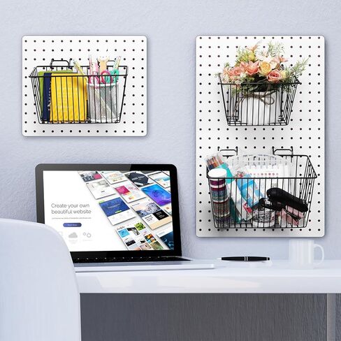 4 عبوات من سلال Pegboard من Sieral، مجموعة متنوعة من خطافات Pegboard لتخزين الأدوات المختلفة، نظام تخزين أجزاء Pegboard منضدة أرفف أسلاك معدنية لتنظيم ملحقات الأجهزة in Kuwait