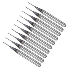 لقم توجيه CNC من CoCud End Mill، ساق 1/8 بوصة قطع 3 مم قطر 0.4 مم، قاطع طحن كربيد التنجستين الماسي لليد اليسرى - (التطبيقات: لنقش الحفر باستخدام الحاسب الآلي)، 10 قطع