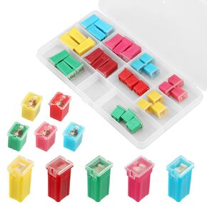30pcs Car Fuses Assortment Kit, Low and Tall/STD Profile Box Shaped Auto Fuse Replacement for Ford for Chevy for Nissan Most Vehicle Trucks SUVs (20A, 30A, 40A, 50A, 60A)