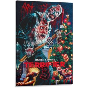 OOTUTY Terrifier 3 Movie Cover Poster Canvas Painting Posters And Prints Wall Art Pictures for Living Room Bedroom Decor 12x18inch(30x45cm) Unframe-style