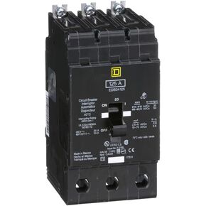 SCHNEIDER ELECTRIC 480Y/277-VOLT 125-AMP EDB34125 Miniature Circuit Breaker 480Y/277V 125A, Black