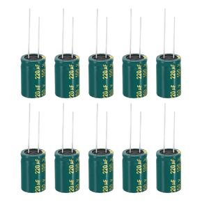 PATIKIL 100V 330uF Electrolytic Capacitors, 10Pcs 13x20mm Aluminum High Frequency Electrolytic Capacitors for TV, LCD Monitor, Refrigerator, Circuit Boards, Green