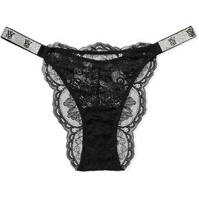 Victoria's Secret Smooth Brazilian Panty, Underwear for Women, Very Sexy Collection, Black Lace (XL)